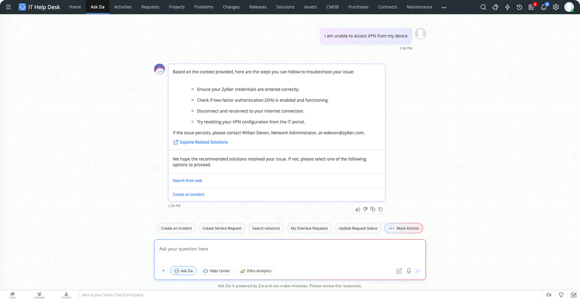 Create solutions using AI-enabled IT knowledge base software