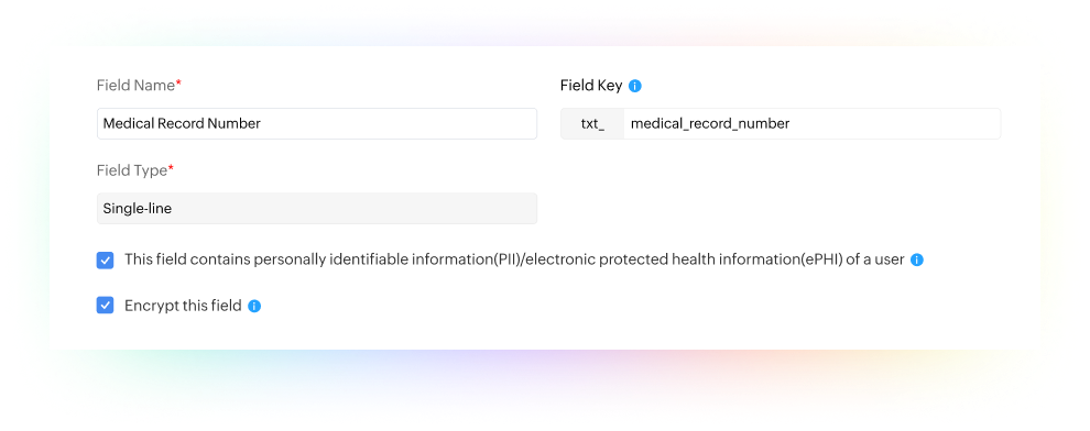 Data field encryption for healthcare data protection in ITSM