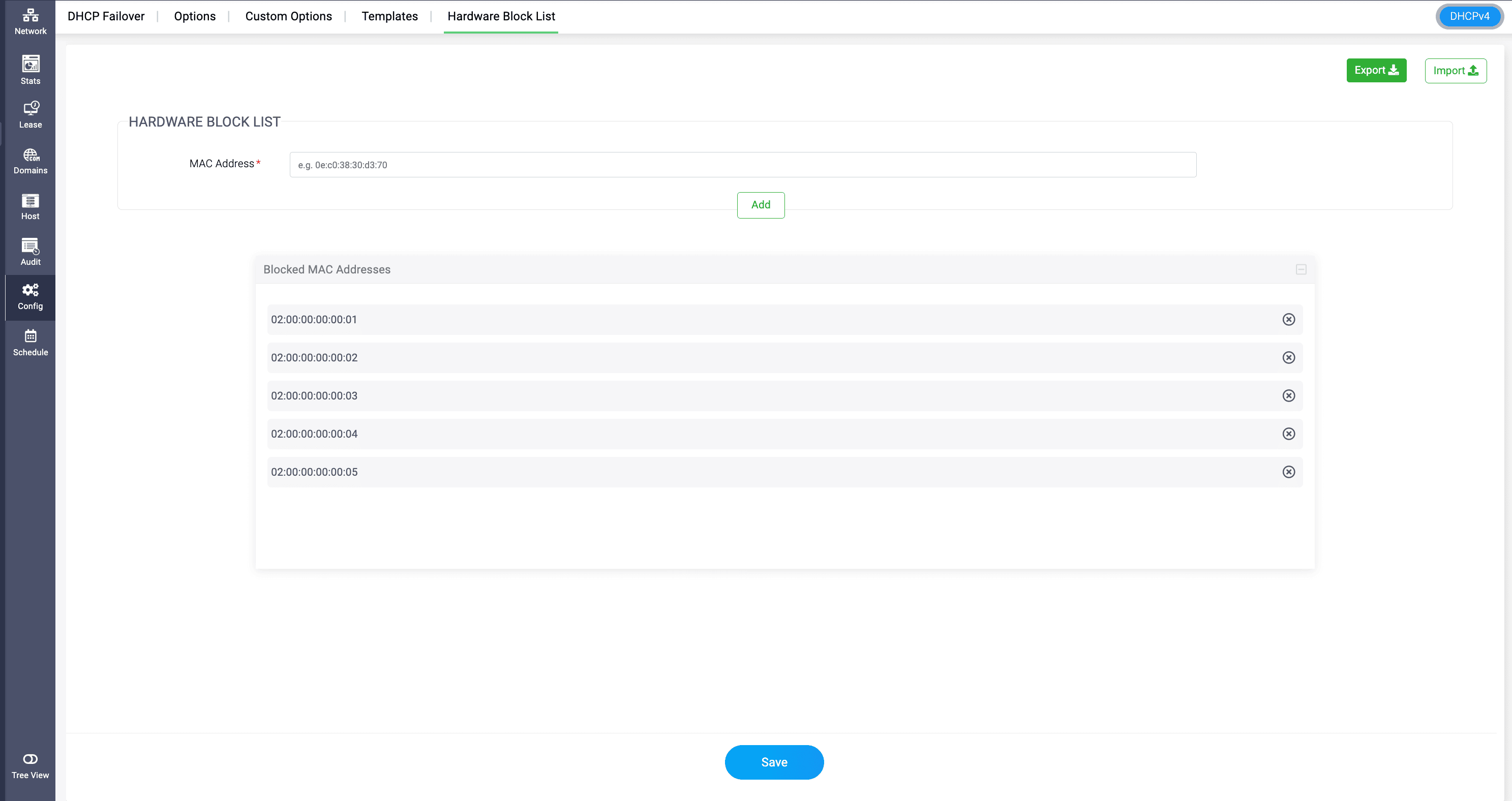 Hardware Block List
