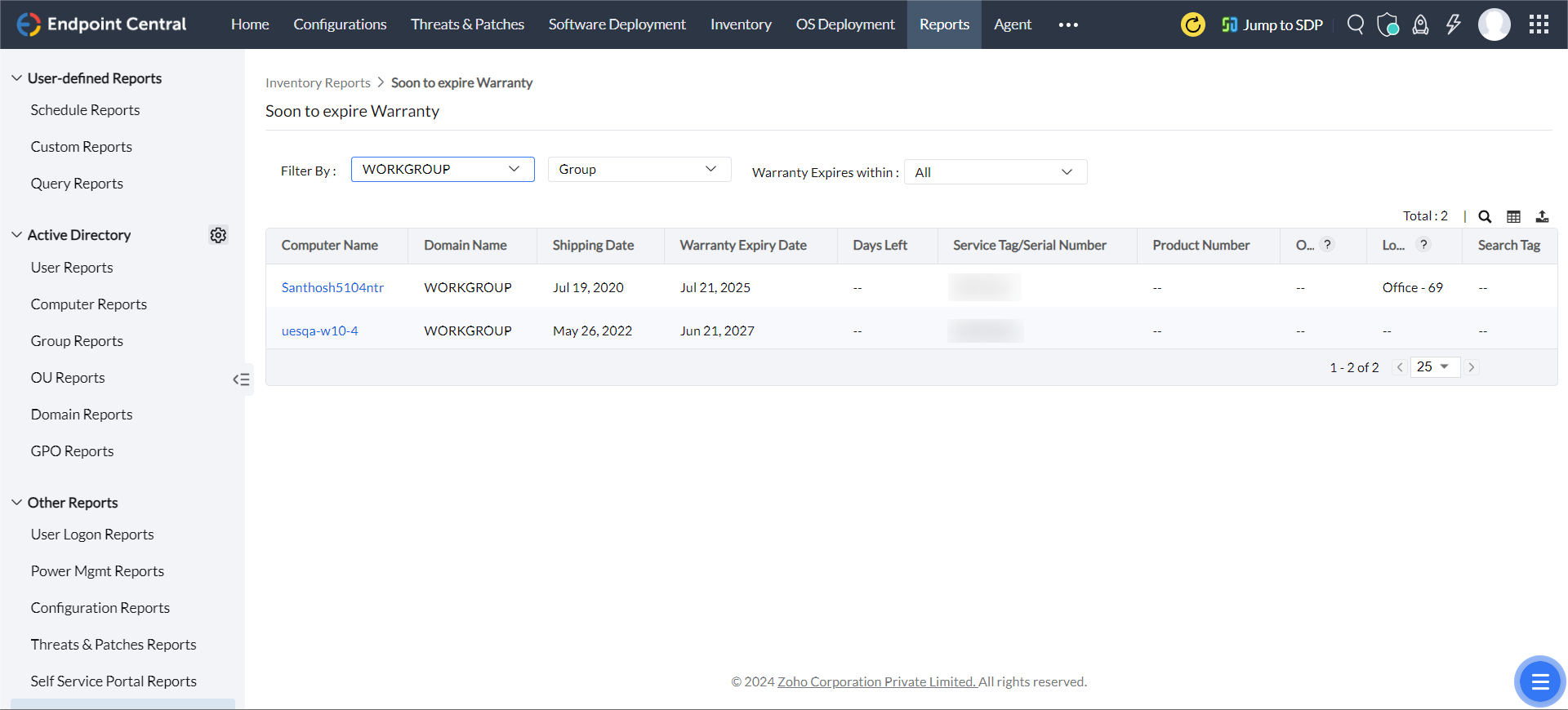 Warranty Management System - ManageEngine Endpoint Central