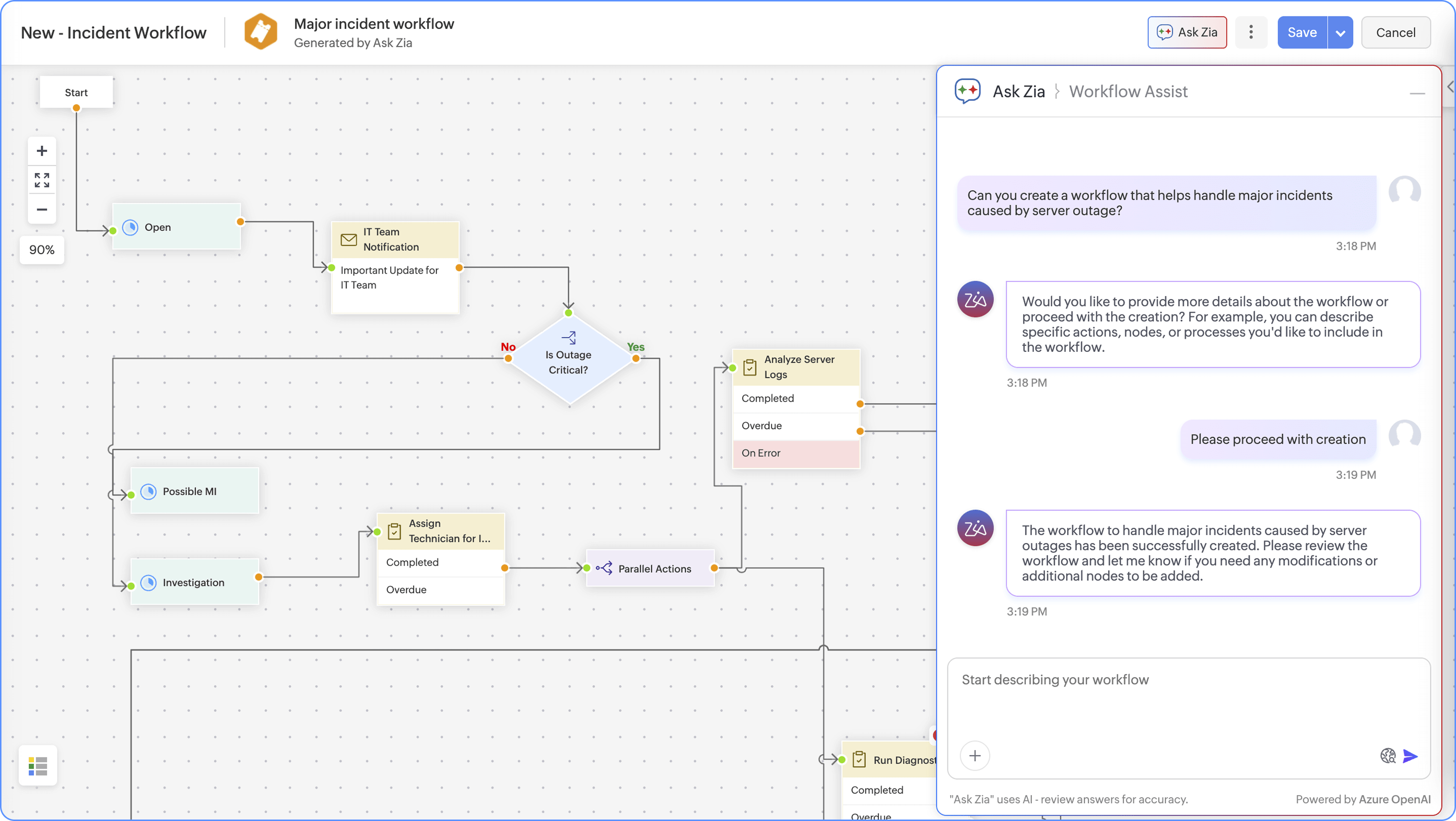 AI-powered workflow builder