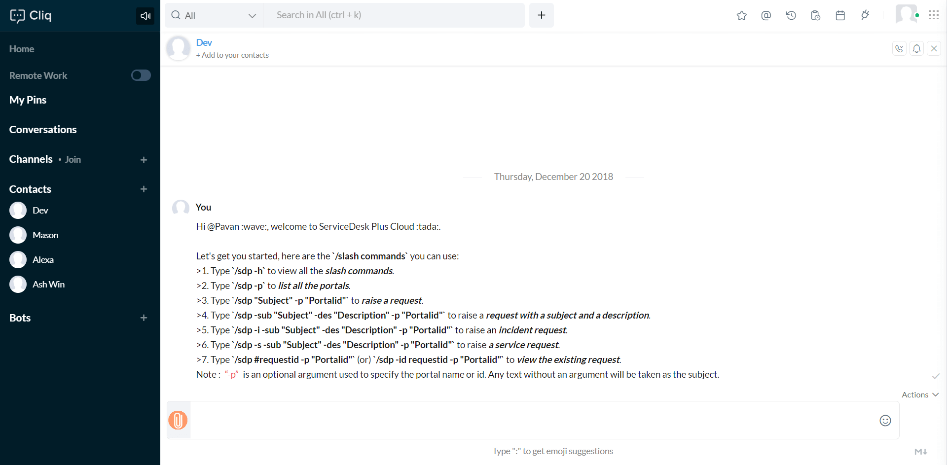 Zoho cliq chat app